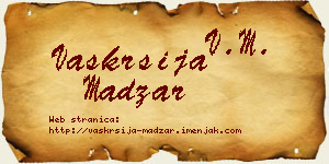 Vaskrsija Madžar vizit kartica